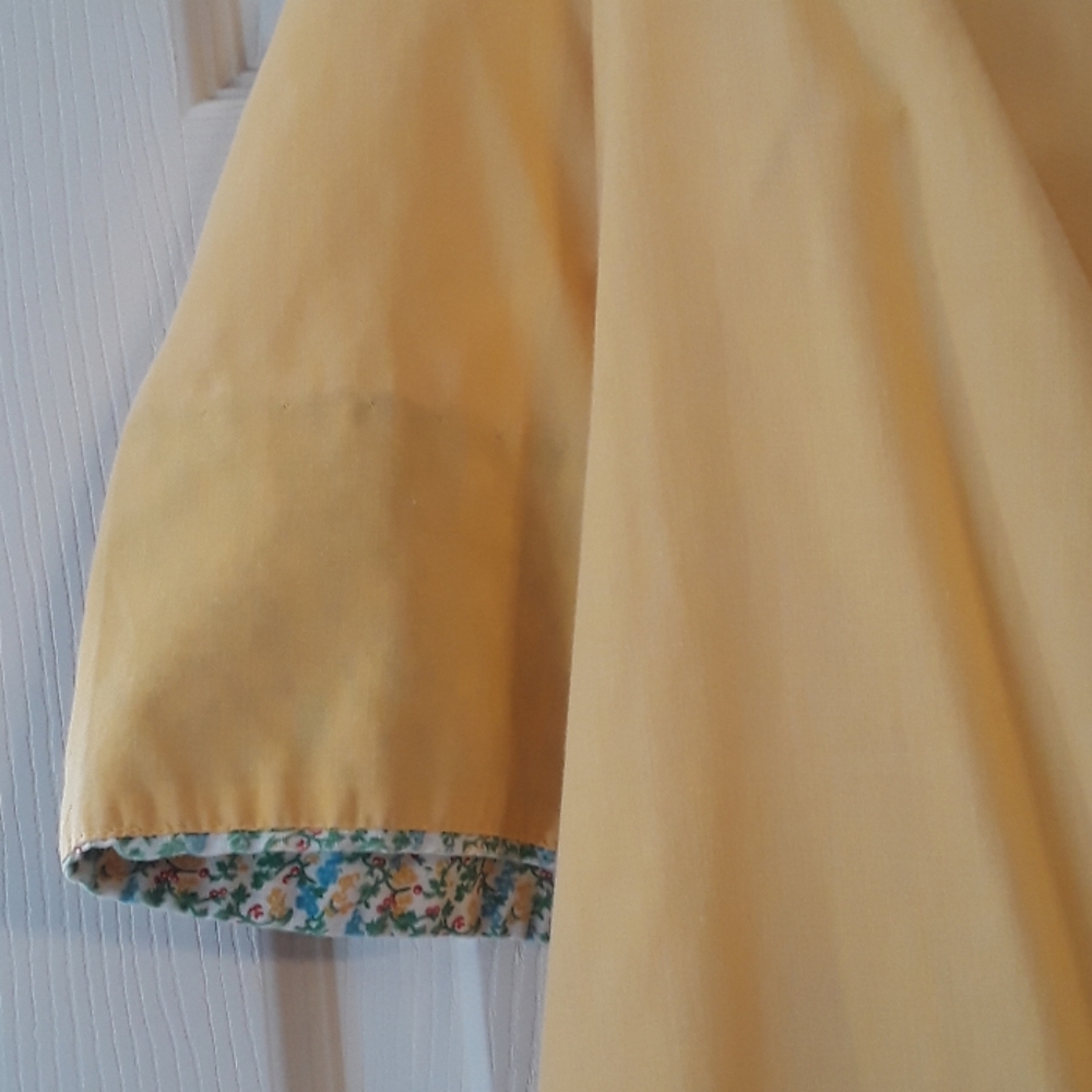 Vintage Kitchy Duster Housedress Yellow Calico Cat - image 5